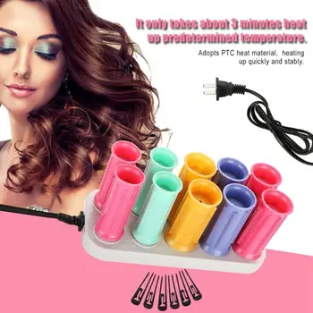 

Electric Heated Roller Curling Roll Hair Curlers Set Hair Sticks Tube Dry&Wet Curly Hair Styling Hairdressing Heated Roller