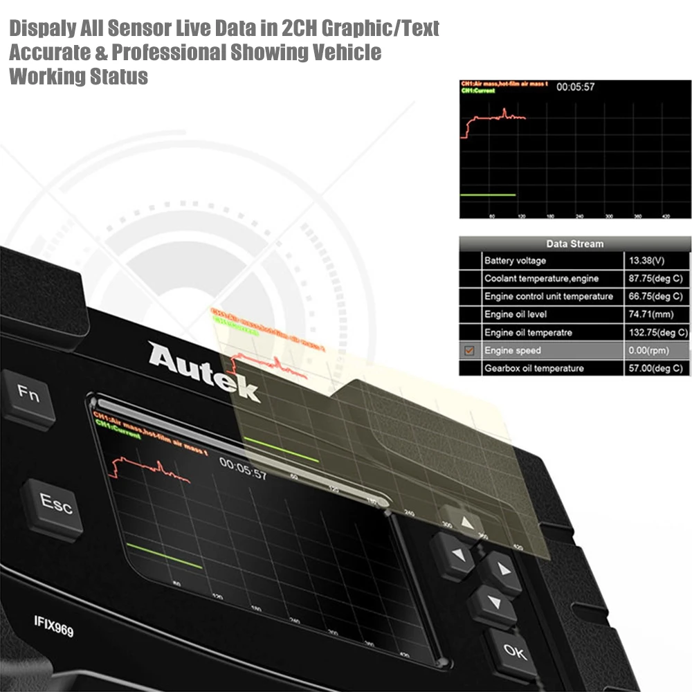 Autek IFIX969 OBDII Автомобильный сканер подушка безопасности ABS SRS SAS EPB сброс масла TPMS профессиональная полная система ODB OBD2 диагностический инструмент
