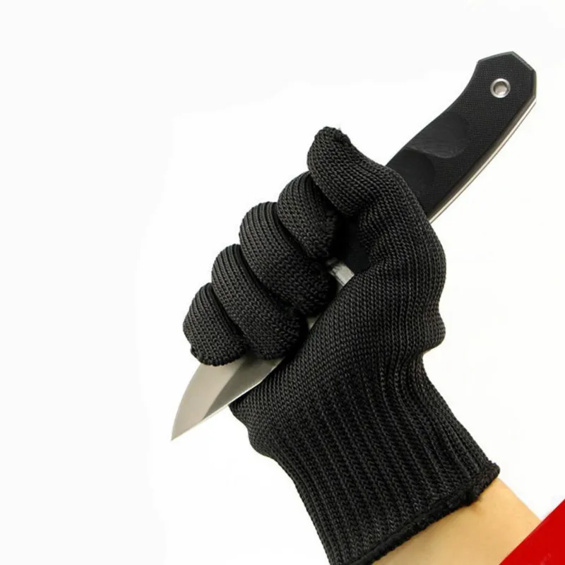 1/пара черный защитные перчатки порезостойкие защитные проволоки из нержавеющей стали мясник анти-резка рабочие перчатки