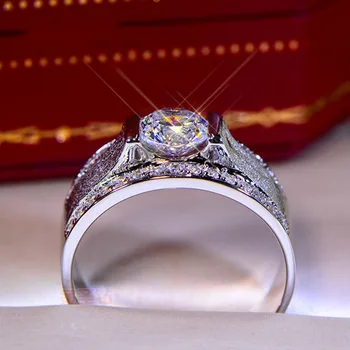 

100% 18K 750Au Gold Moissanite Diamond man Ring D color VVS With national certificate MO-010