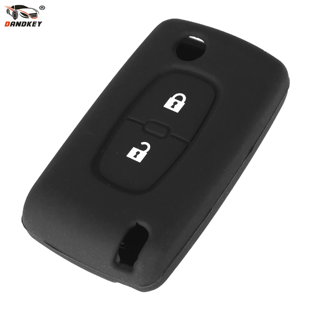 

2 Button Silicone Remote Key Cover Case Fob For Peugeot 107 207 307 307S 308 407 607 2BT DKT0269 Free Shipping