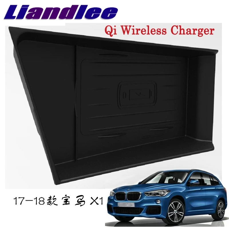 Liandlee Qi Wireless Charger For BMW X1 2015~2019 Phone Holder Wireless Charging Smart wireless charger Original car glove box