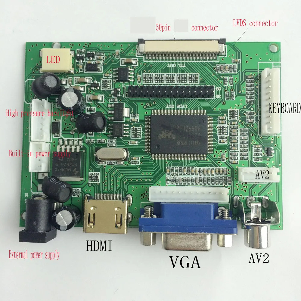 7 дюймов 50pin AT070TN90/92 94 ЖК-дисплей драйвер платы для автомобиля с дистанционным управлением+ доска для ключей автомобиля отступить проекции