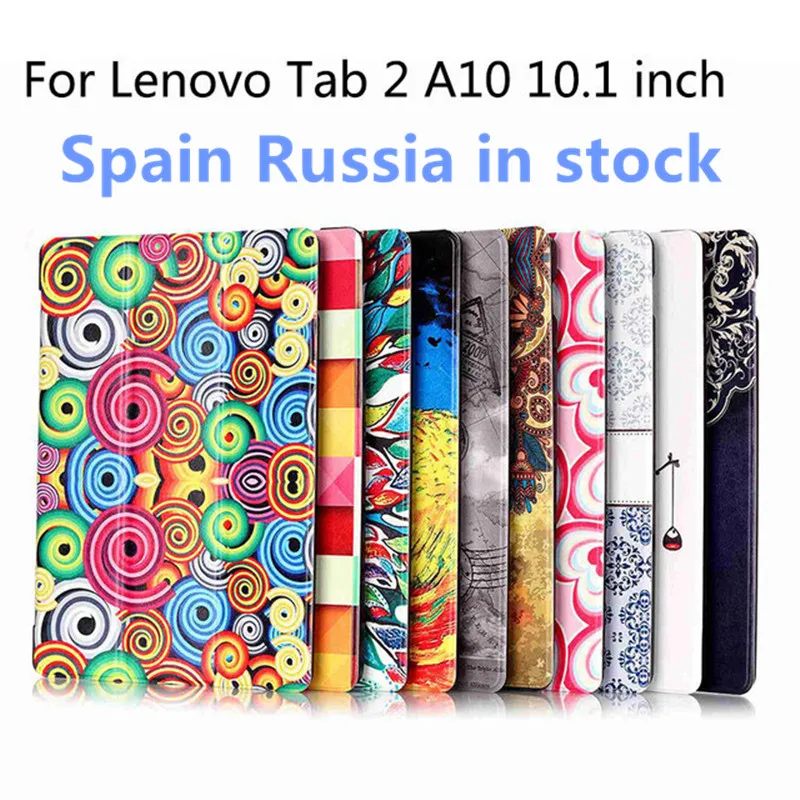 Популярный цветной кожаный чехол с принтом для lenovo tab 2 A10 30 A10-70F Tab 3 10 Plus TB-X103F 10,1 Магнитный умный чехол-книжка+ ручка+ пленка