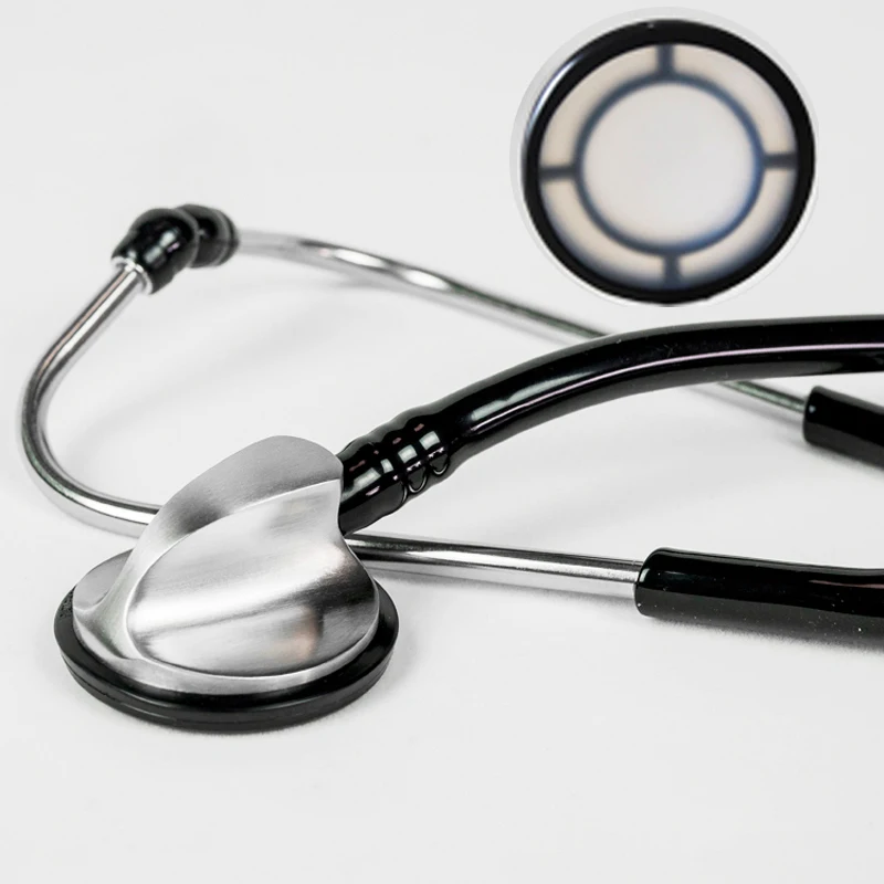 

Professional cardiology stethoscopes stainless steel single head medical tunable auscultation device health care tool