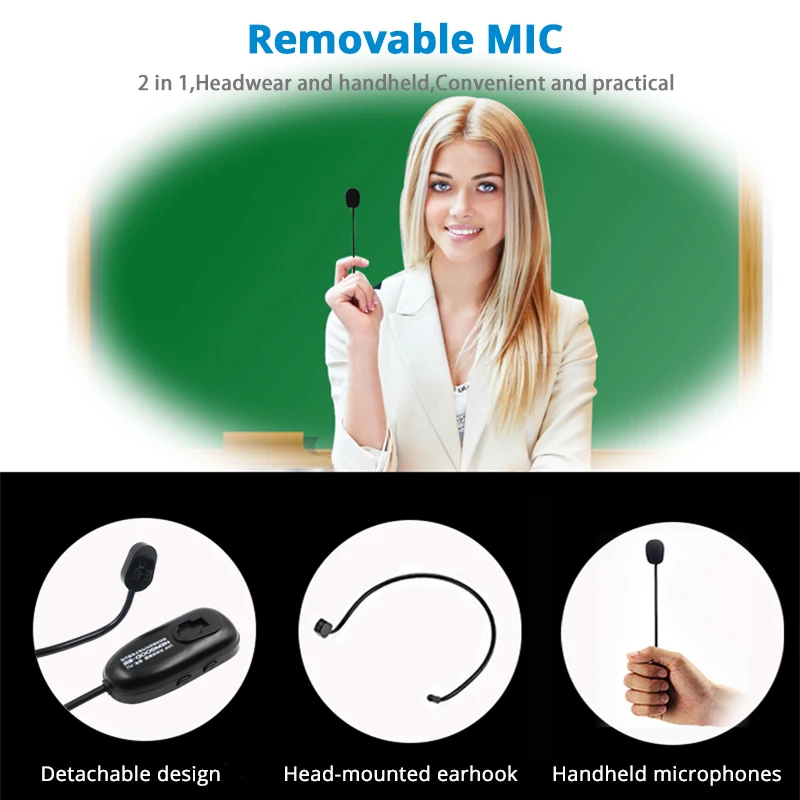 المهنية البسيطة 2.4G اللاسلكية أنظمة الميكروفون خطاب سماعة مكبر الصوت Mic لجهاز كمبيوتر مكبر الصوت التدريس مرشد سياحي