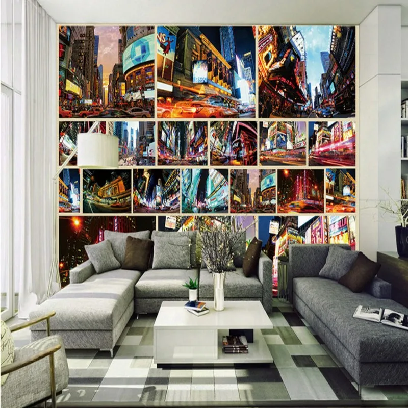 

Custom photo wallpaper Custom New York street view TV backdrop mural restaurant living room mall corridor wallpaper