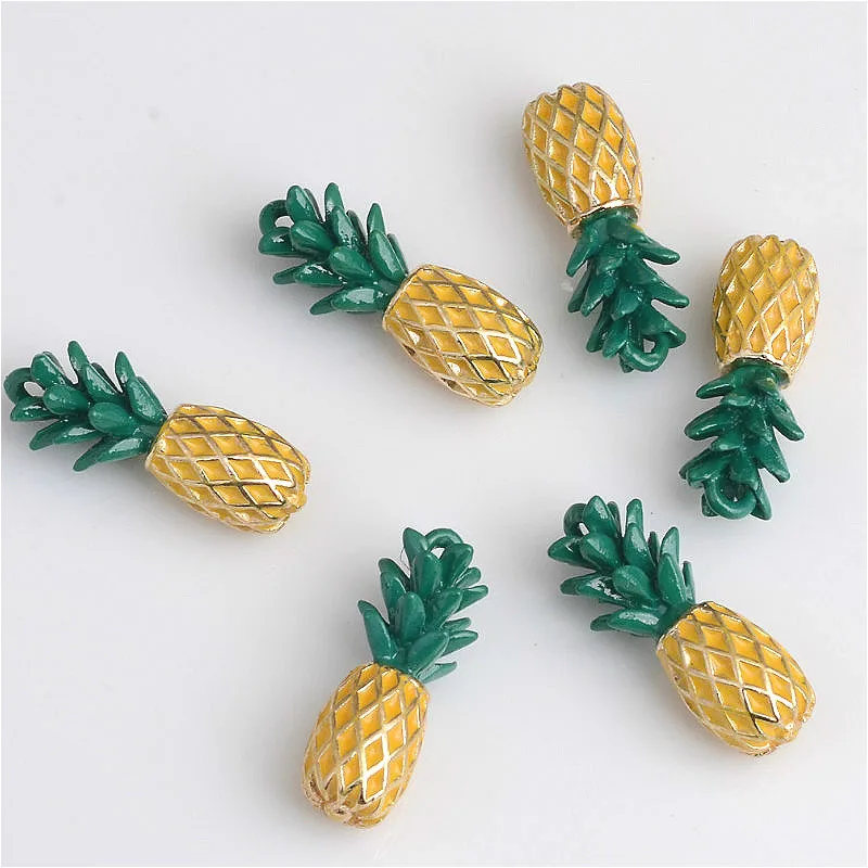 

10pcs/lot Hand Made Craft Alloy Pineapple Pendants Metal Charms For DIY Jewelry Making Earring Bangle Manual Decoration Material