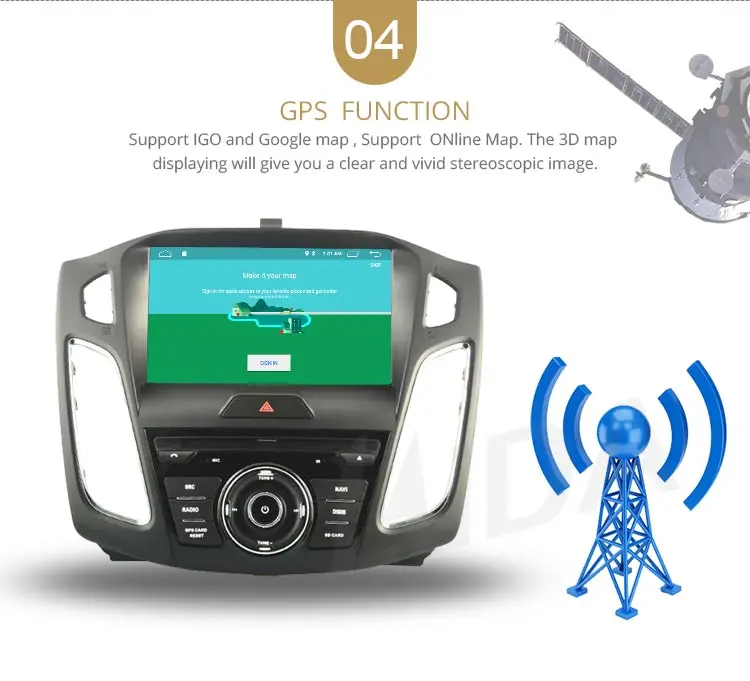 Top LJDA Android 9.1 Car DVD Player For FORD FOCUS 2012 2013 2014 2015 2016 GPS Navigation 1 Din Car Radio Multimedia WIFI Stereo SD 6