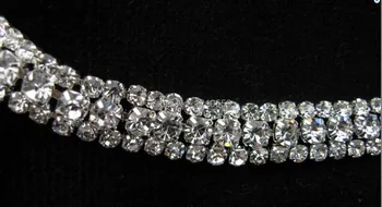 

10 Yards Beautiful White Clear Crystal Shiny Rhinestone Trim for Wedding Dress