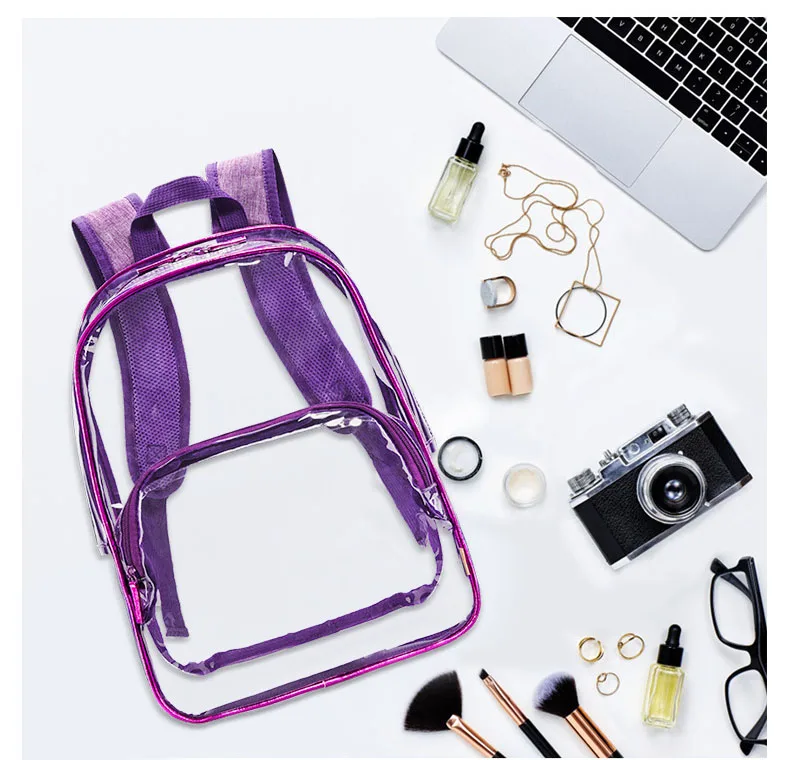 Женский прозрачный мини-рюкзаки прозрачная застежка-молния из ПВХ Студенческая школьная сумка школьные сумки для подростков женский туристический рюкзак Mochila Mujer