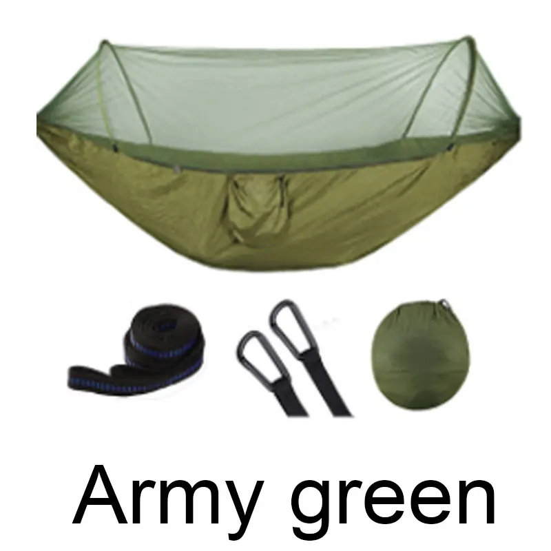 

Single/double automatic speed open with mosquito net hammock outdoor furniture nylon parachute cloth camping mosquito hammock