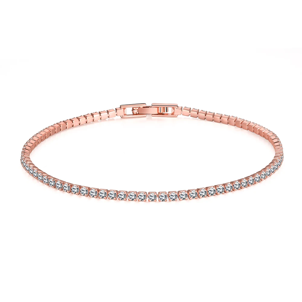 De haute qualite Mode Cristaux Clair Tennis браслеты pour les Femmes или Rose couleur Женская бижутерия BraceletAKB005-B |