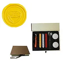 Mdlg Винтаж лимон пользовательские изображение логотипа свадебные приглашения Воск уплотнительное штамп Щупы для мангала ложка подарочная коробка комплект