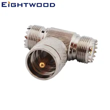 Eightwood 2 шт. UHF SO-239 SO239 серии RF Радио Антенна адаптер UHF штекер UHF гнездо женский двухсторонний "Т" Тип разъема