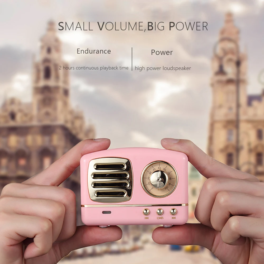 HM11 Retro Bluetooth Speaker Vintage Wireless Stereo Speaker Mini Outdoor Altavoz With Mic AUX Portable Handsfree Car Mp3 Player (2)