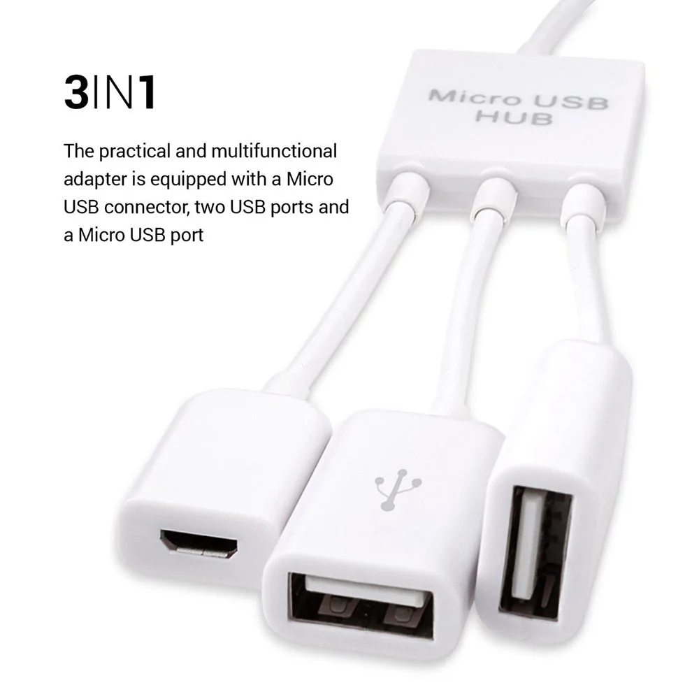 3 в 1 адаптер концентратор Micro USB OTG для смартфона/планшета сплиттер совместимый с