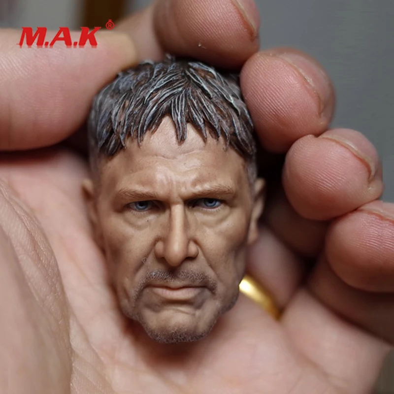 

High Quality 1:6 Scale Harrison Ford Blade Runner 2049 Rick Head Sculpt Carved Model Toys fit 12" Action Figure as Gift