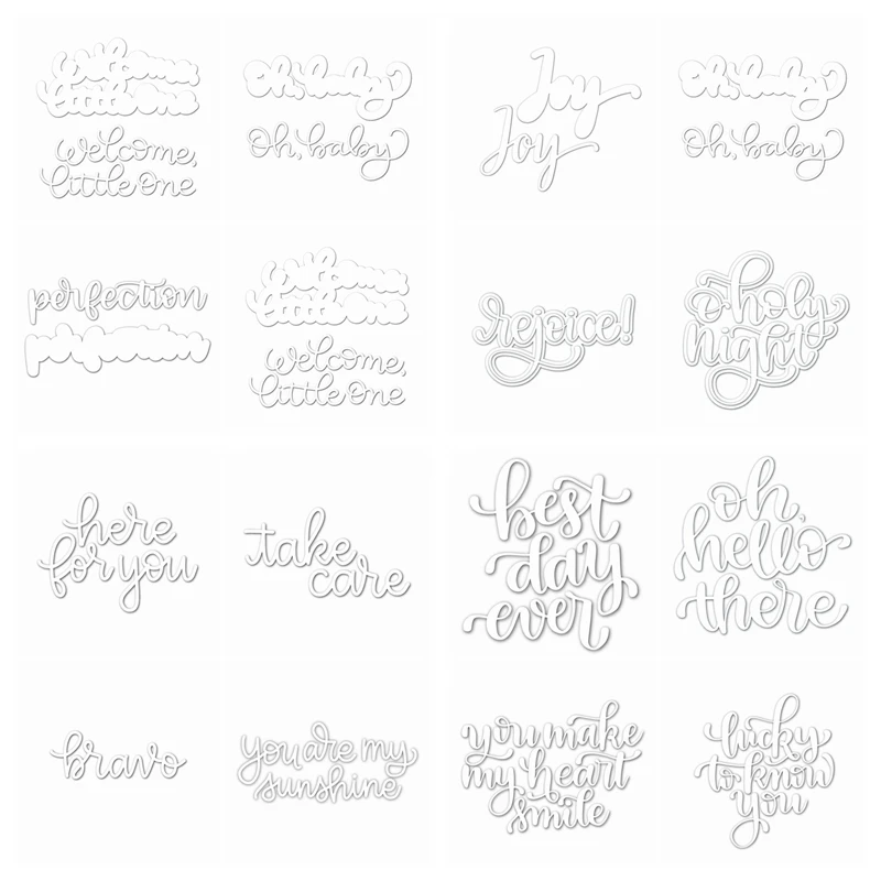 

Hello Love Hope Joy Letters Words Metal Cutting Dies Stencils For DIY Scrapbooking Decorative Embossing Handcraft Die Cutting