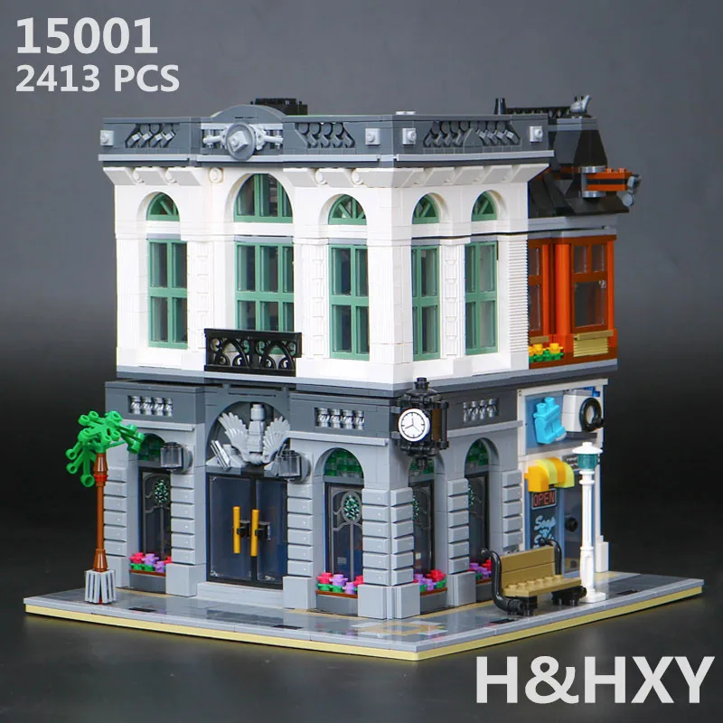 

LEPIN Model IN STOCK 15001 2413Pcs Brick Bank Building Kits Blocks Bricks Toy LEPIN Gifts