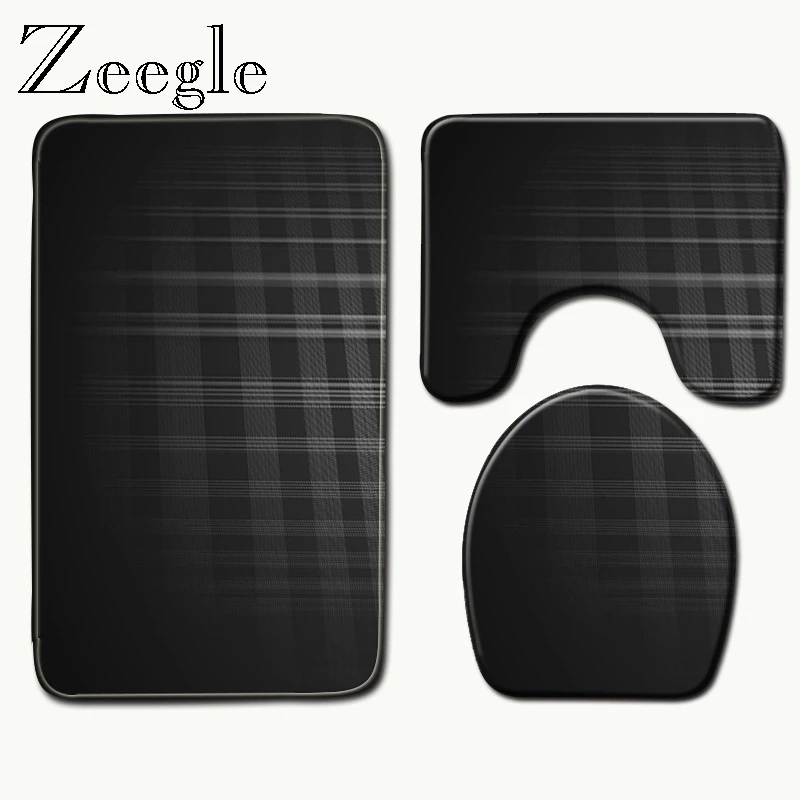 Zeegle 3 шт. коврик для ванной комнаты Набор Ванная комната геометрический узор