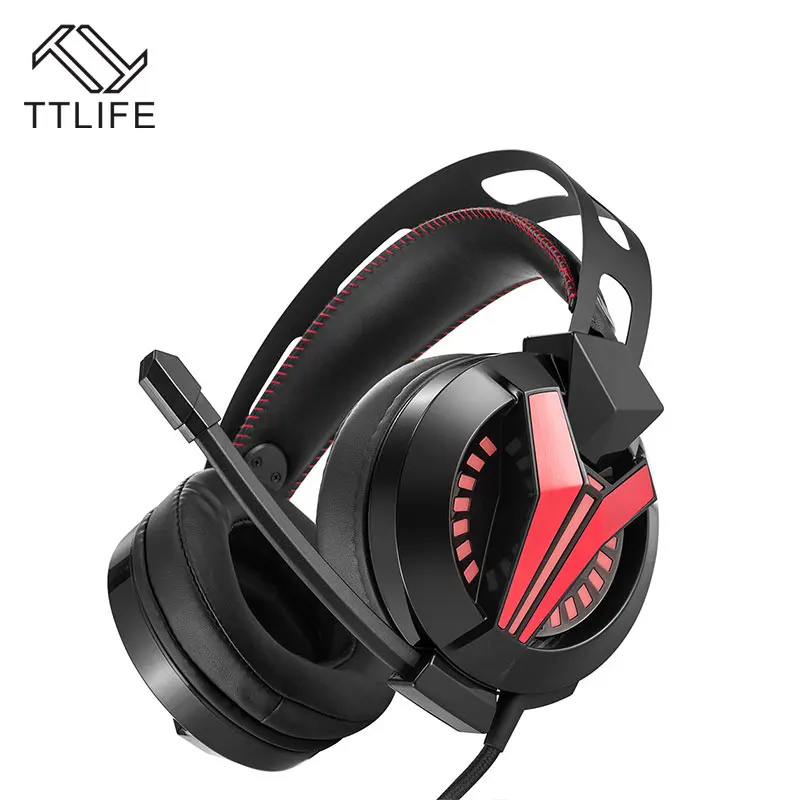 

TTLIFE USB+3.5MM Stereo Audio Gaming Headphone With Mic LED Over-Ear PC Gamer Headset Head Phones For Computer iPhone