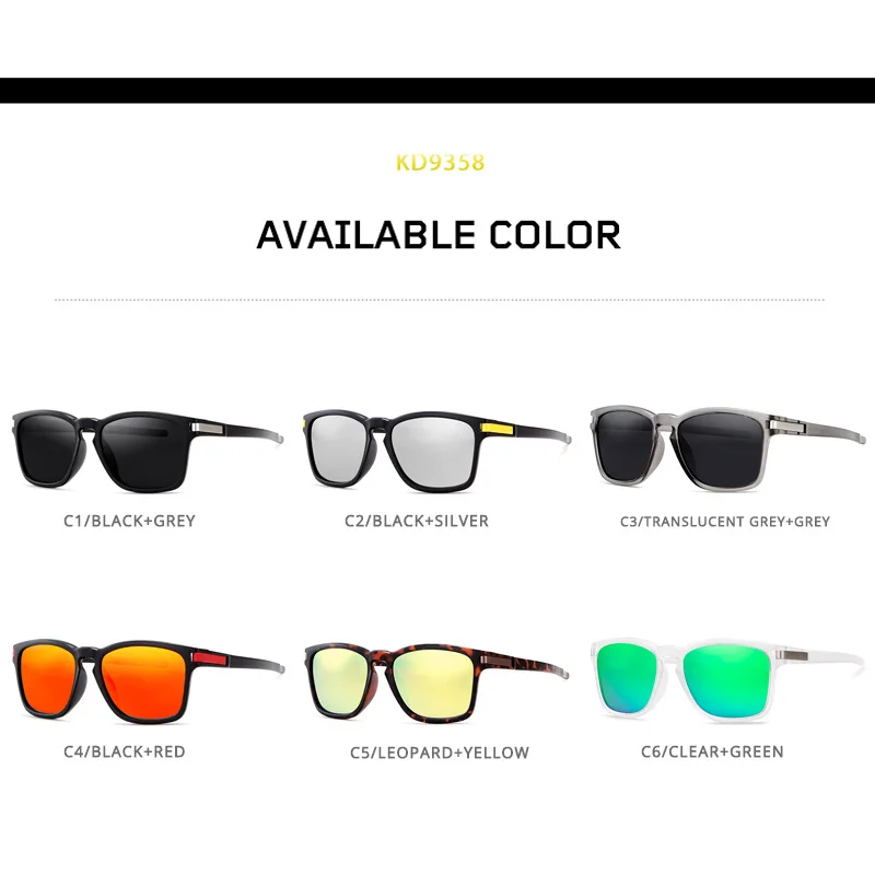 Мужские солнцезащитные очки KDEAM брендовые модные квадратные поляризованные солнцезащитные очки мужские дизайнерские зеркальные Мужские UV400 Солнцезащитные очки 9358