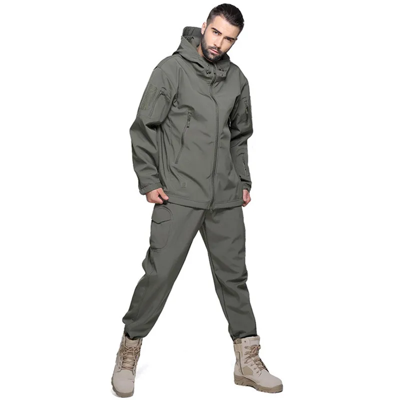 TACVASEN тактические костюмы для мужчин охотничий костюм водонепроницаемая куртка софтшелл брюки уличная флисовая куртка с подогревом мужской армейский военный костюм