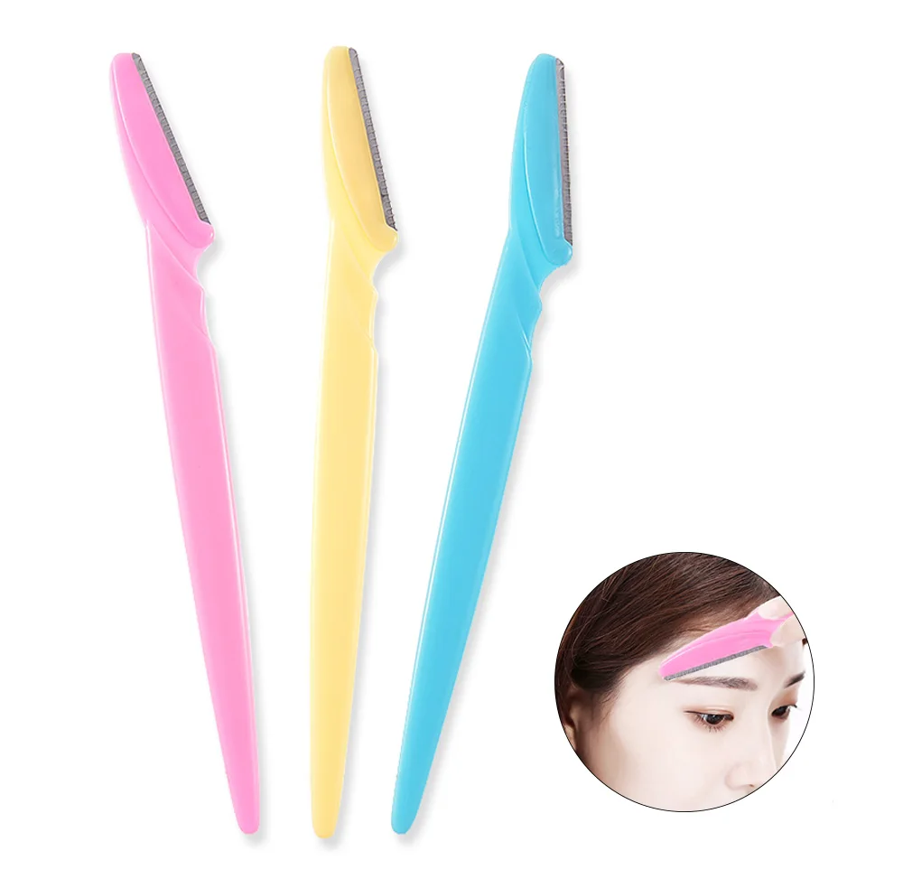 AMEIZII 3Pcs/Set Portable Eyebrow Trimmer Hair Remover Shaver Face Razor Wenkbrauw Trimmer Trymer Do Brwi Makeup Cutting Tools