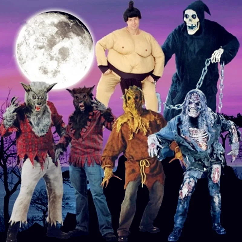 Halloween Terror Simulation Ghost Werewolf Costume Adult Cosplay Pub Costume Halloween Gift G1667 цена Halloween Terror Simulation Ghost Werewolf Costume Adult Cosplay Pub Costume Halloween Gift G1667 цены онлайн