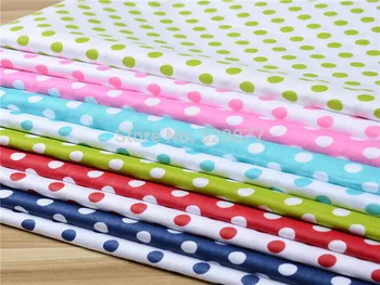 

Hot ! FREE SHIPPING 10 colors"Mini Polka Dots" Cotton Fabric Fat Quarters Quilting Patchwork cloth Bundles for sewing