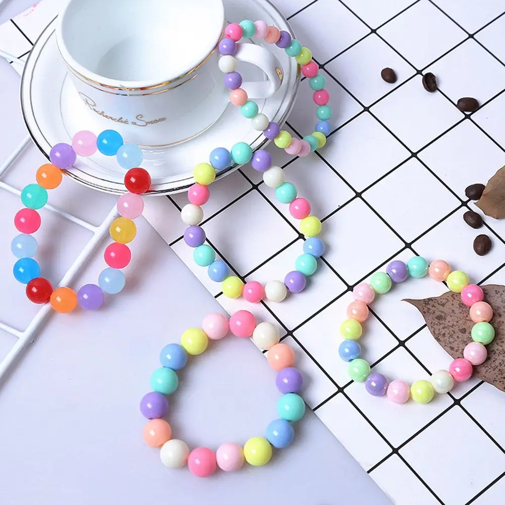 

2pcs Children Mixed Color Flower Wood Bead Charm Bracelets Cuff Wristband Kids Boys Girls Bangle Bracelet Fashion Jewelry Gift
