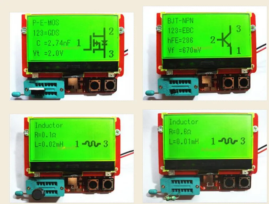 12864 ЖК-Транзистор тестер емкости ESR метр Диод Триод MOS NPN LCR