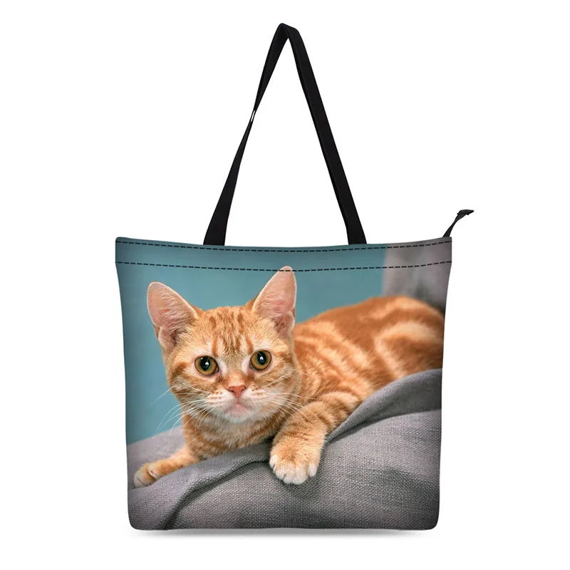 

Canvas Tote Bags Cat Printed Shopping Bag Cat Printing Lightweight Handbags Bags for Women Big Capacity Shoulder Bag