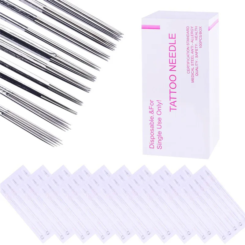 

Tattoo Equipment 100pcs/Box Sterilized Assorted Needles Lining And Shading Size 3RL,3RS,5M1,5RL,5RS,7RL,7RS,9RL,9RS