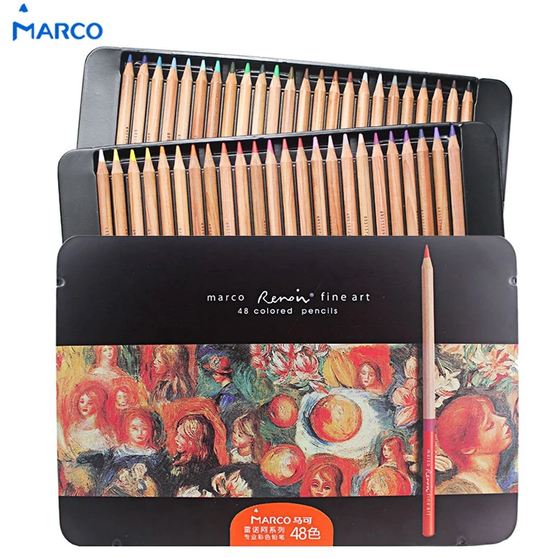 Marco Raffine Fine Art Colored Pencils 24 36 48 Colors Drawing Sketches