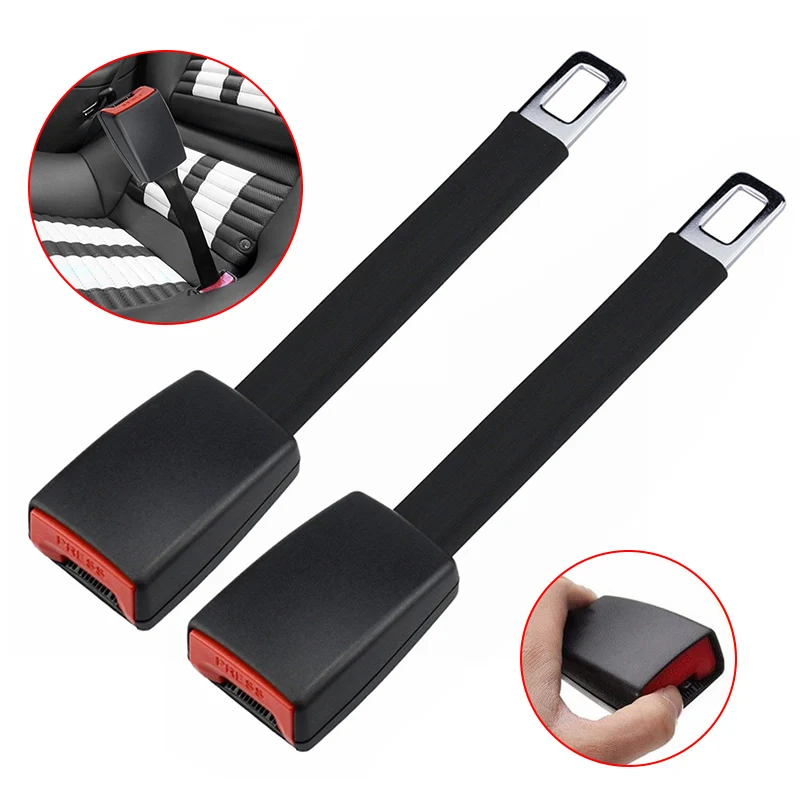 

2 Pcs Car Seat Belt Extender Extension Buckle Clip Safety Universal Adjutable Buckles XR657