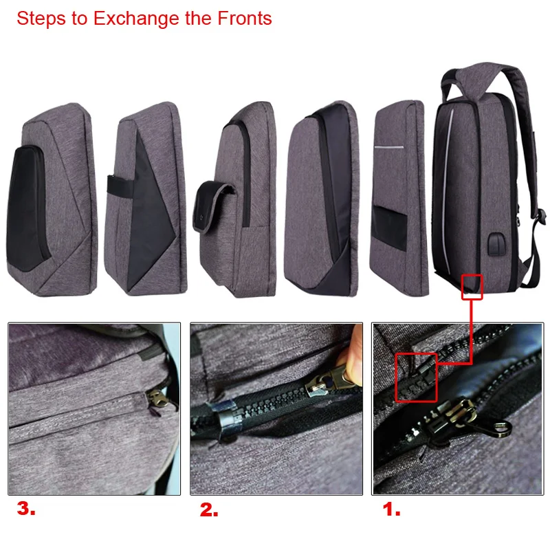 XQXA, 17 дюймов, рюкзак для ноутбука, usb зарядка, рюкзак для мужчин, бизнес, путешествия, рюкзак, сменный, для колледжа, школьная сумка, мужская, Mochila