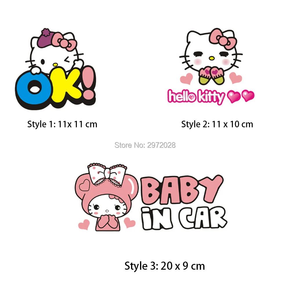 New Kartun Mobil Stiker Lucu Ok Styling Mobil Decal Hello Kitty