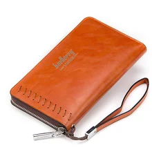 Vintage Long Men Wallet PU Leather Purse for Men Large Capaciry Money Bag Thread Male Clutch Wallets Zipper Card Holder Wallet