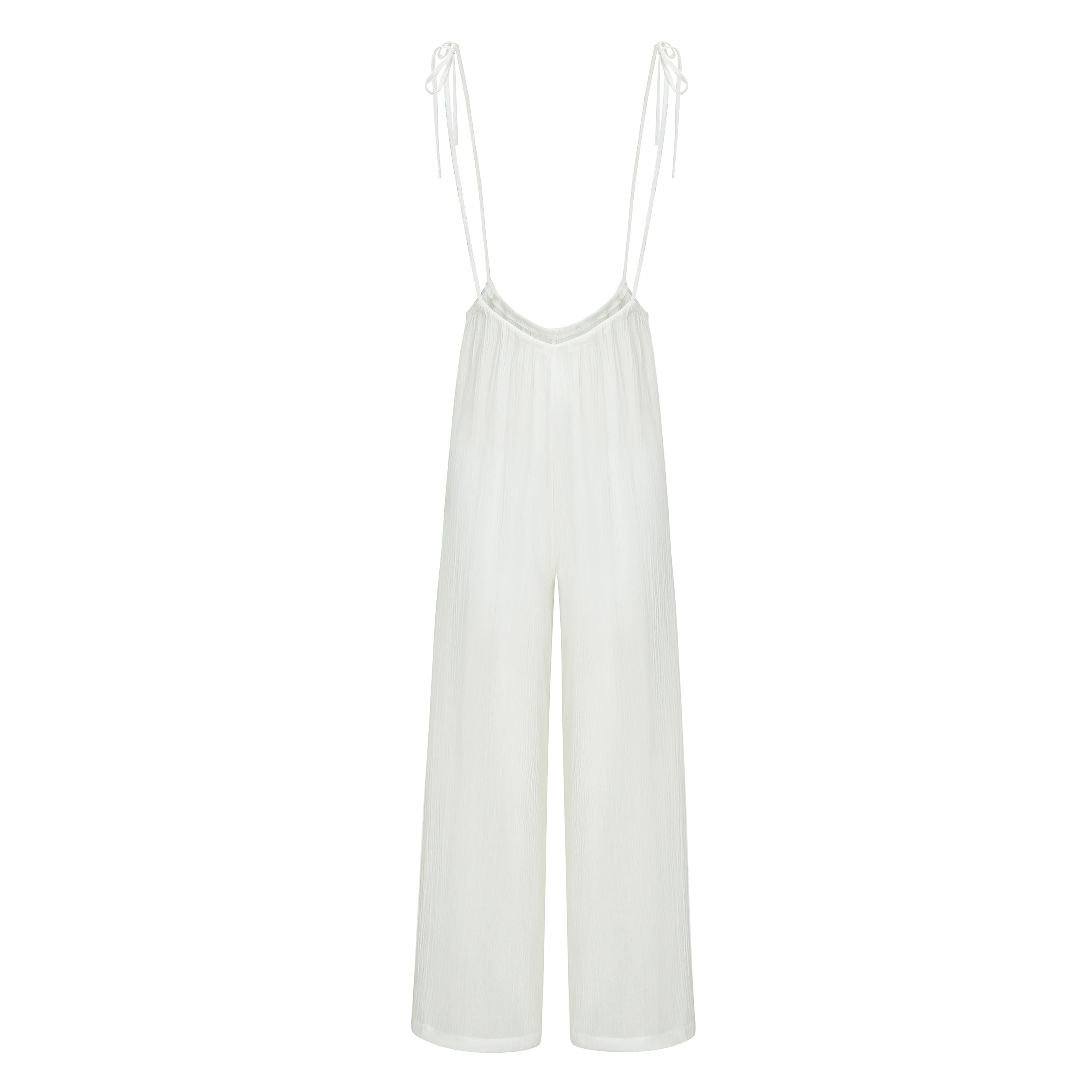 2019 New Women's Retro Solid Color Wide-leg Pants Strap Suspender Jumpsuit 2019 New Women's Retro Solid Color Wide-leg Pants Strap Suspender Jumpsuit
