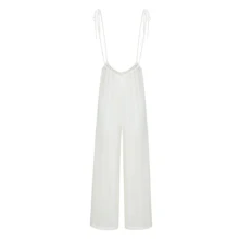 2019 New Women's Retro Solid Color Wide-leg Pants Strap Suspender Jumpsuit 2019 New Women's Retro Solid Color Wide-leg Pants Strap Suspender Jumpsuit
