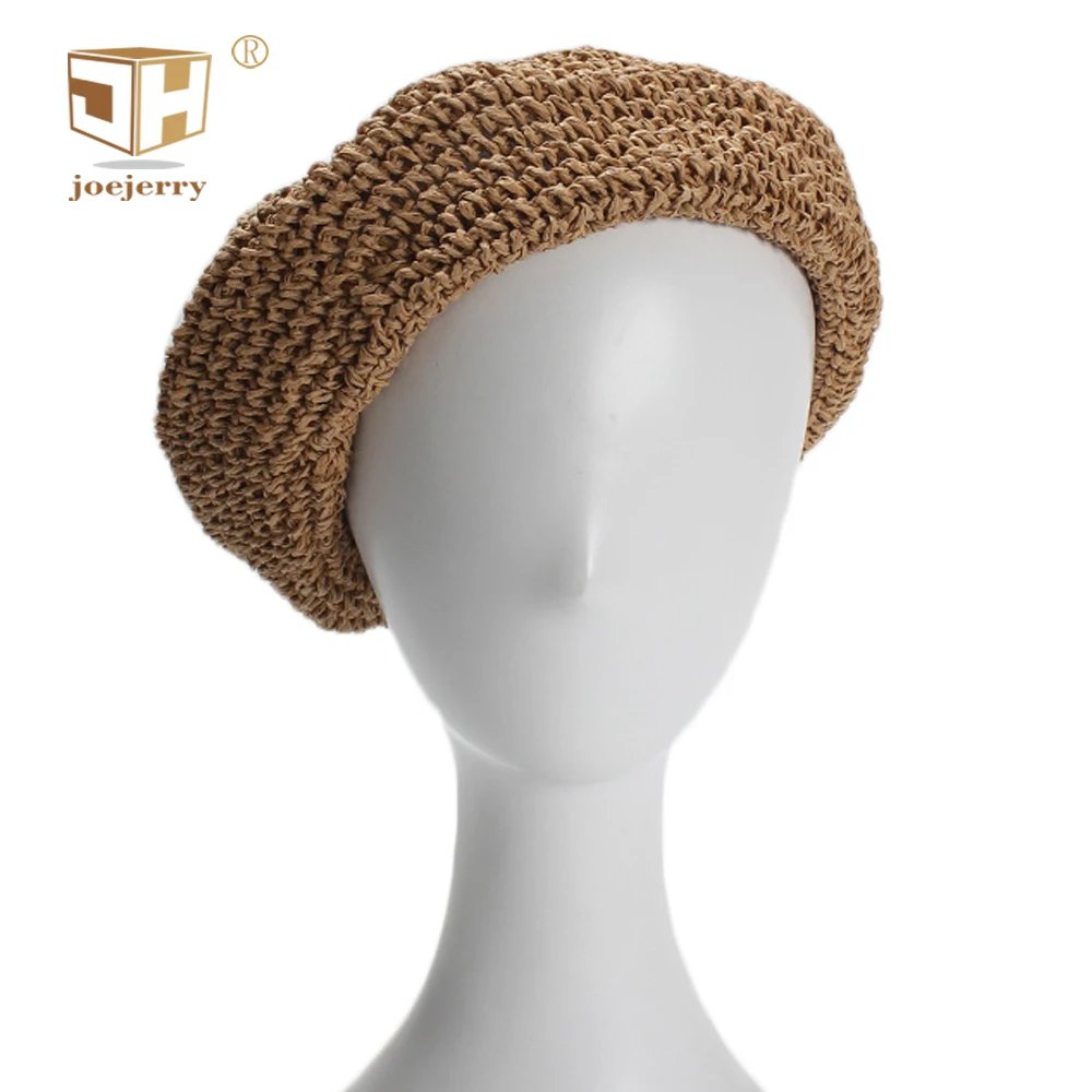 JOEJERRY Womens Straw Beret Summer Hats Vintage Beret Cap French Hat