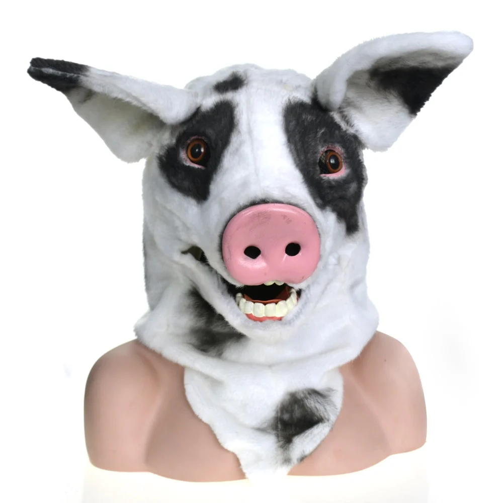 

2022 HUITAI TIDE PLAY HANDMADE MASKED BALL MOUTH MOVER MASKS SPOTTED PIG COSTUME-MASKS PARTY PROPS