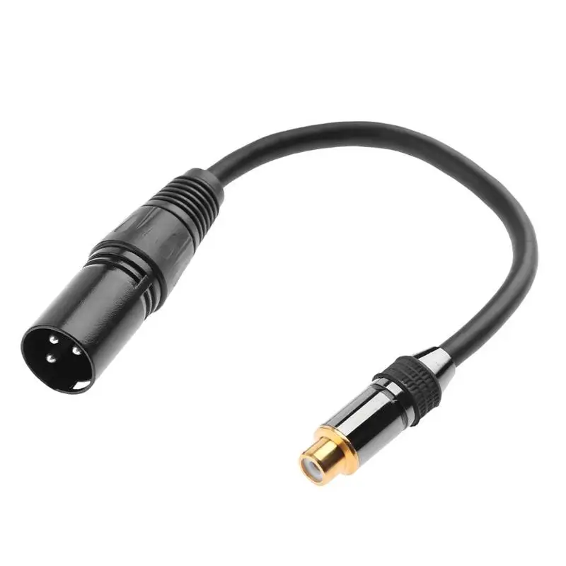 ALLOYSEED Gold plated mic cable 0.2m Premium 3 Pin XLR Male to RCA