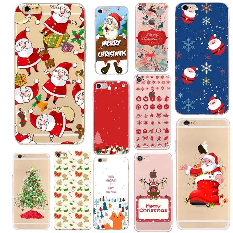 Merry Christmas Cute Cover for iphone XS luxury Silicone Soft Case 7 plus 5s 5 SE 6s 6 8 X Capinha |