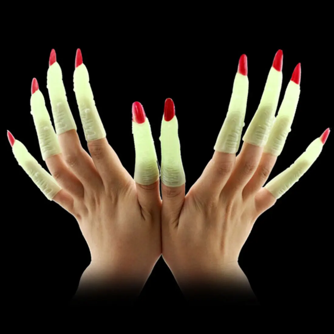 Us 1 09 5 Off Halloween Scary Props Skeleton Gloves Bone Witch Hat Nails Hat Terror Animal Lanterns Bloody Makeup Halloween Decoration In Party Diy
