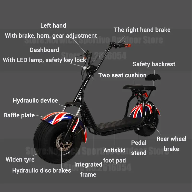 Sale Citycoco Tire 1000W Brushless Motor Two Seats Hydraulic Shock Absorber Adult Neutral Customizable Electric Scooter 3 Sale Citycoco Tire 1000W Brushless Motor Two Seats Hydraulic Shock Absorber Adult Neutral Customizable Electric Scooter 3
