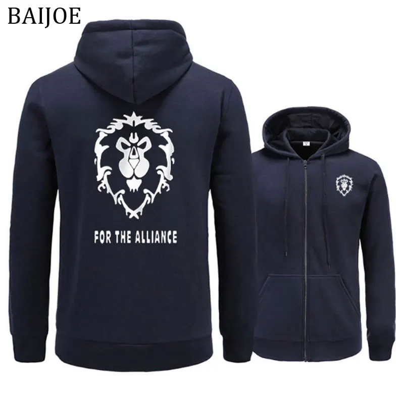 

BAIJOE Hoodies Men 2018 New Game WOW ALLIANCE&Horde Print Hip Hop Sweatshirt Mens casual Hoodies Fashion hooded male Clothing