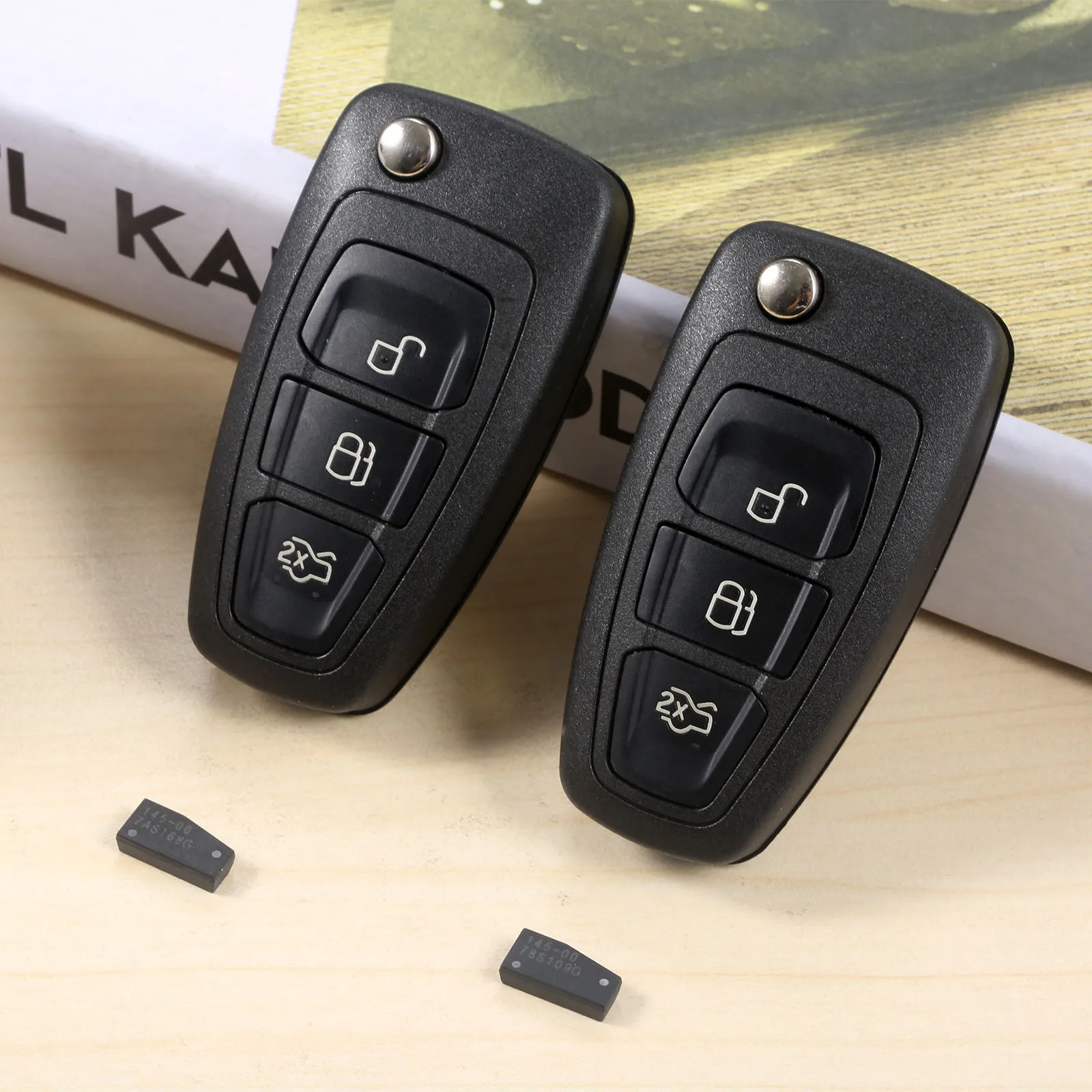 

2Pcs Remote Key 4D60 Chip Car Remote Key Flip Folding Uncut FO21 Blade 3 Button 433 315MHz For Focus Mk1 Mondeo Transit Connect